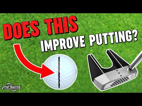 Part of a video titled Can Drawing Lines On The Ball Improve Golf Putting? - YouTube