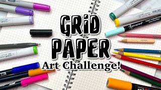 DRAWING on GRAPH PAPER! - Grid Paper Art Challenge