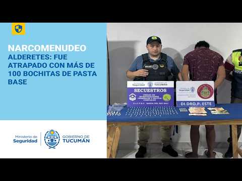 Alderetes: Fue atrapado con más de 100 bochitas de pasta base