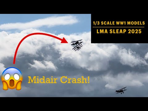 WW1 Bi-Planes MIDAIR CRASH! 1/3 scale Dawn Patrol - LMA Sleap 2025