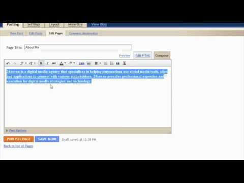 D) Blogging - Advance 3 - Creating A New Page