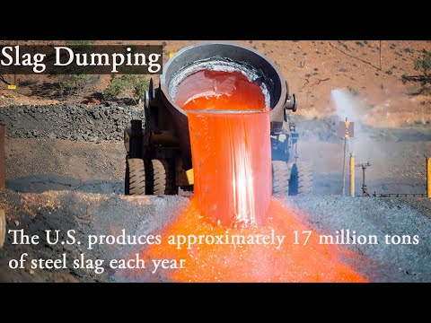 Amazing Molten Slag Dumping - The process of formation and recycling of metallurgical slag