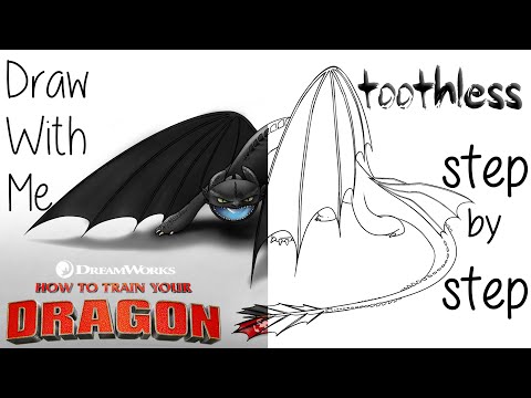How to draw Toothless | how to train your dragon | step by step drawing |animation character drawing