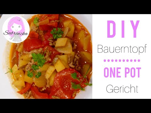 One pot Gericht-Bauerntopf mit Hackfleisch/veganes Hackfleisch-einfaches Rezept-Kartoffeln-Paprika