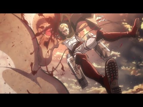 The Commander Erwin Smith loses his arm and saves Eren | Attack on Titan Season 2