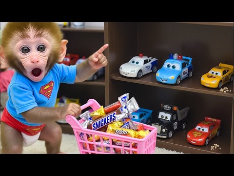 Bebé Mono BiBu  Va De Compras y Come Fideos Con Huevos Fritos - MONO BIBU ESP