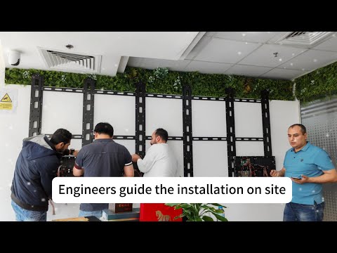 TOPLED led display factory Engineers on site guide installation #led #ledscreen #ledfilmscreen