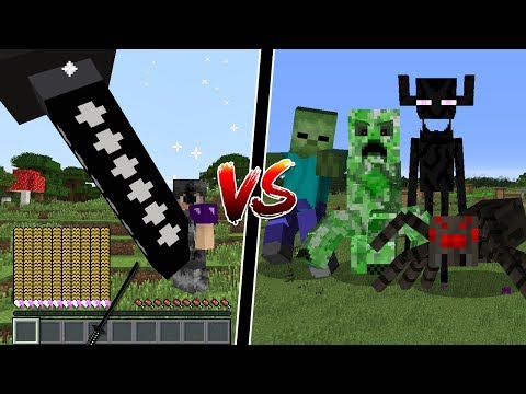 Minecraft: GIANT SWORD OP VS GIANT MOBS!  WHO WINS?
