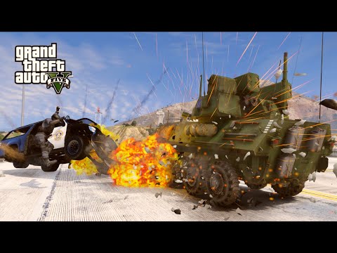 GTA V Crazy Missile Launcher APC Tank Crashes Compilation Destruction Gta 5 Car Crashes 502