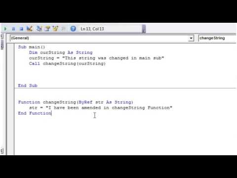 Excel 2010 VBA Tutorial 34   Passing Variables by Memory Reference