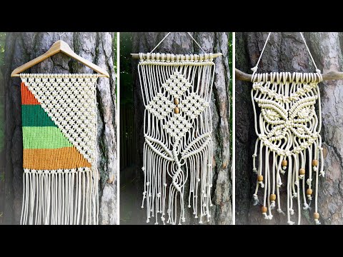 DIY Macrame Wall Hanging Leaves with Flower