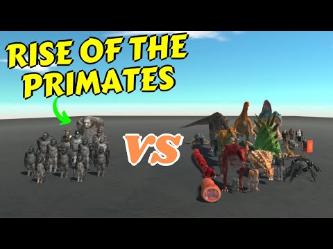 GORO the Giant + Rise of the PRIMATES against all UNITS in Animal Revolt Battle Simulator [Gameplay]