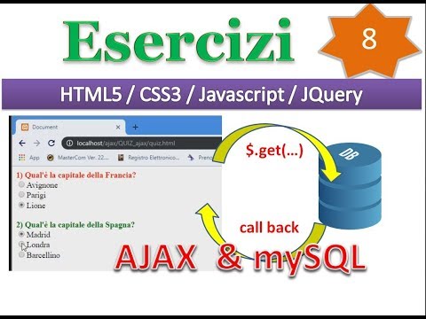 Esercizi JQuery - CSS3 - HTML5 ITA 8: feedback immediato ad un quiz con AJAX
