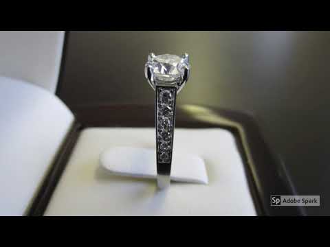 1 55ct Round Brilliant Diamond with Pave Set Engagement Ring