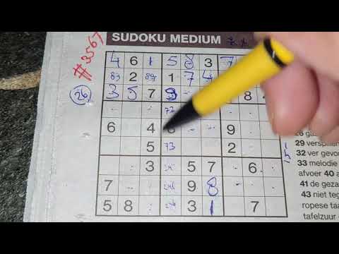 (#3567) 6 easy tips to avoid failure!  Tip 3: Look back to analyze. Medium Sudoku puzzle 10-21-2021