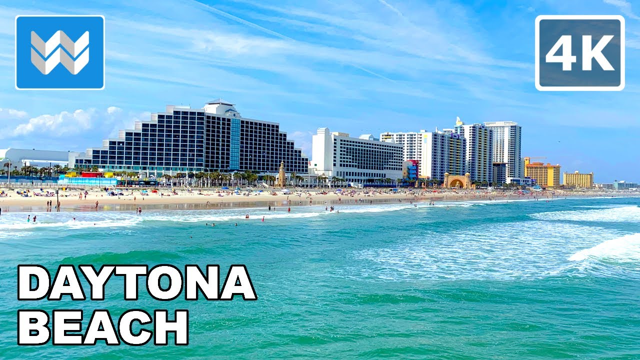 [4K] Daytona Beach, Florida USA 2021 Spring Break Walking Tour & Travel Guide 🎧 Binaural Sound