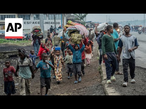 Hundreds in Congo's Goma flee towards Rwanda border as fighting continues