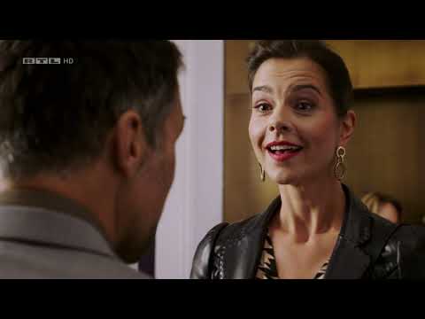 Susan Hoecke in Leather Blazer and Skirt