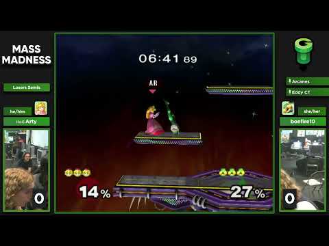 Mass Madness 50 SSBM - HoG | Arty (Peach) vs. bonfire10 (Sheik) - Melee LSF