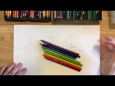 Penrose Triangle and Colored Pencil Blending Part 1