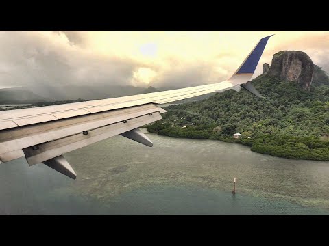 B737 da United Airlines pousando em Pohnpei
