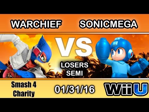 Smash 4 Charity - Warchief (Falco) Vs. PC | SonicMega (Mega Man) Losers Semi - Smash Wii U
