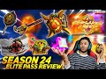 New Season 24 Elite Pass Review And New Gun Skin And Golden BagPack And Fire Pan At Garena Free Fire