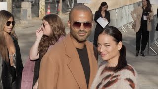 Tony Parker and Alize Lim at the Stella McCartney Fashion show in Paris