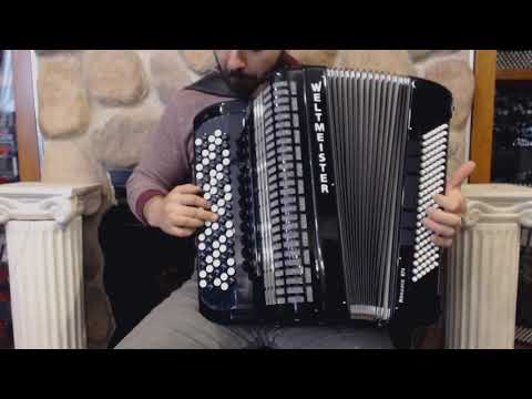 WELTROM874CBK - Black Weltmeister Romance 874 Chromatic Button Accordion C System LMMH 87 120 $4499