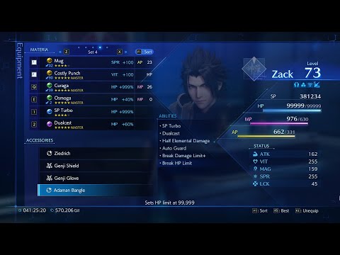Lvl 70 Zack VS Minerva (Chapter 5, No Buster Sword) (Normal Mode only)