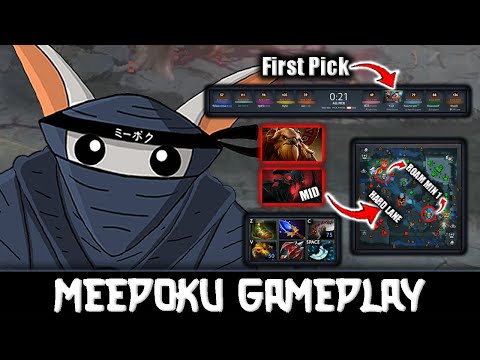 Minute 1 Roaming! How Meepoku playing against Hard Lane Shadow Fiend🤡-Meepoku Journey#79