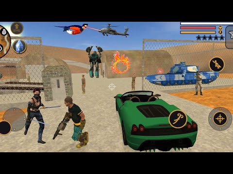 Vegas Crime Simulator (Las Vegas hero on Army Base with Green LUX Car) Army Helicopter Stolen - HD