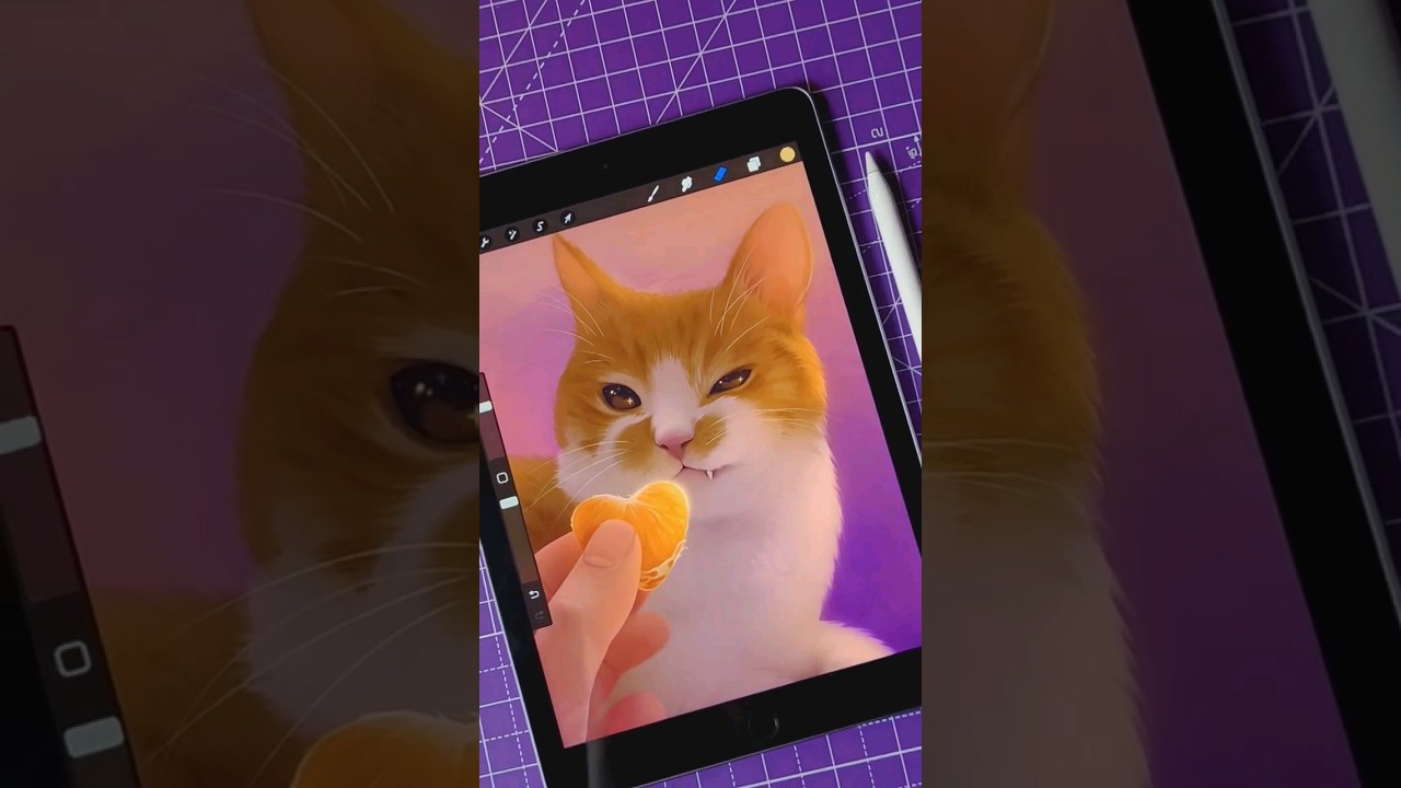 Orange Cat Drawing 🧡🍊 #art #artist #artprocess #illustration #procreate #original #cat