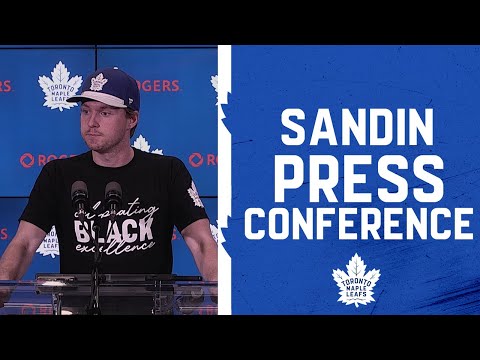 Rasmus Sandin Pre Game ' Toronto Maple Leafs vs Minnesota Wild ' February 24, 2022