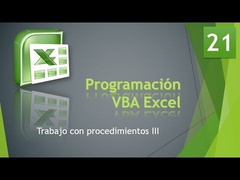 Curso VBA Excel Trabajo con procedimientos III Vídeo 21