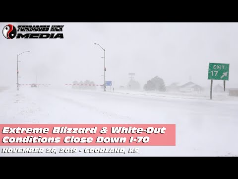 Intense Blizzard Shuts Down Major Interstate - 11/26/2019 Goodland, KS