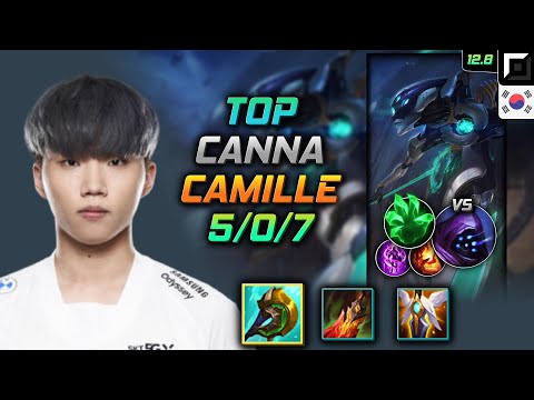 Canna Camille Top vs Jax - 칸나 탑 카밀 신파자 착취 - LOL KR 12.8