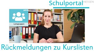 Schulportal Hessen für Lehrende - Lerngruppen - Rückmeldungen zu Kursl