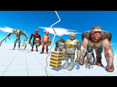 INFERNALS TEAM vs MUTANT PRIMATES TEAM | FREE BATTLE | Animal Revolt Battle Simulator