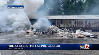 Winston-Salem scrap metal processor catches fire