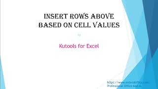 How To Auto Insert Row Based On Cell Value In Excel?