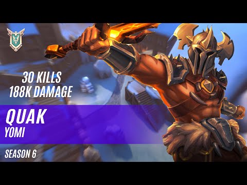 30 KILLS 188K DAMAGE QUAK ZHIN PALADINS COMPETITIVE (SEASON 6) YOMI