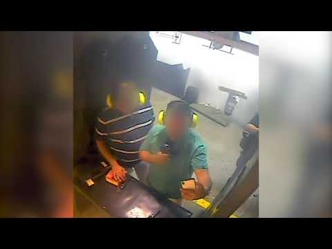 A Texas gun range says it has banned two men for life after one pointed a pistol at his friend’s head while taking a selfie. Top Gun Range posted surveillance video of the incident, which shows a range safety officer intervening and escorting the men out. (Oct. 11)