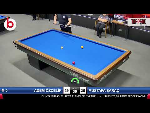 ADEM ÖZÇELİK & MUSTAFA SARAÇ Bilardo Maçı - DÜNYA KUPASI TÜRKİYE ELEMELERİ-4.TUR