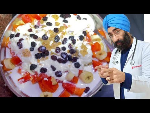 Most Healthy Breakfast Recipe of Fruit Salad Raita | Full diet on Dr.Education Fitness channel