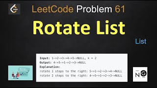 YouTube video 'rotate list | rotate list leetcode | leetcode 61 | linked list'