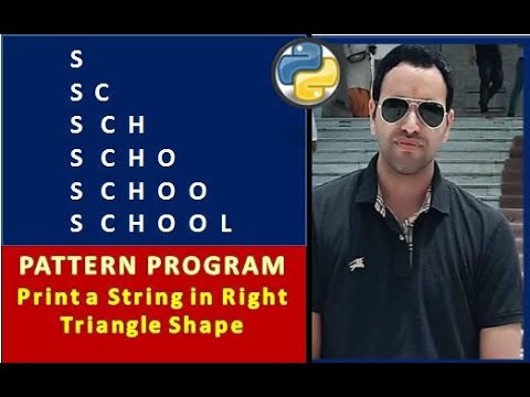 Print A String In Right Triangle Shape Pattern Program In Python