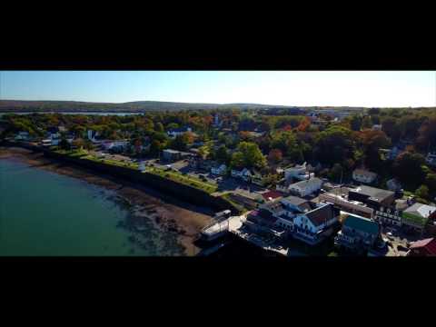 Aerial of Digby, Nova Scotia in 4K Ultra HD.