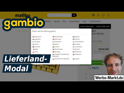 Variable Bruttopreise? Gambio Lieferland-Modal: Kostenloses Tool für höhere Benutzerfreundlichkeit