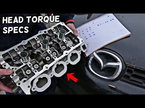 MAZDA 6S CX9 CX-9 CYLINDER HEAD GASKET BOLTS TORQUE SPECS SEQUENCE, CAMSHAFT CAPS TORQUE